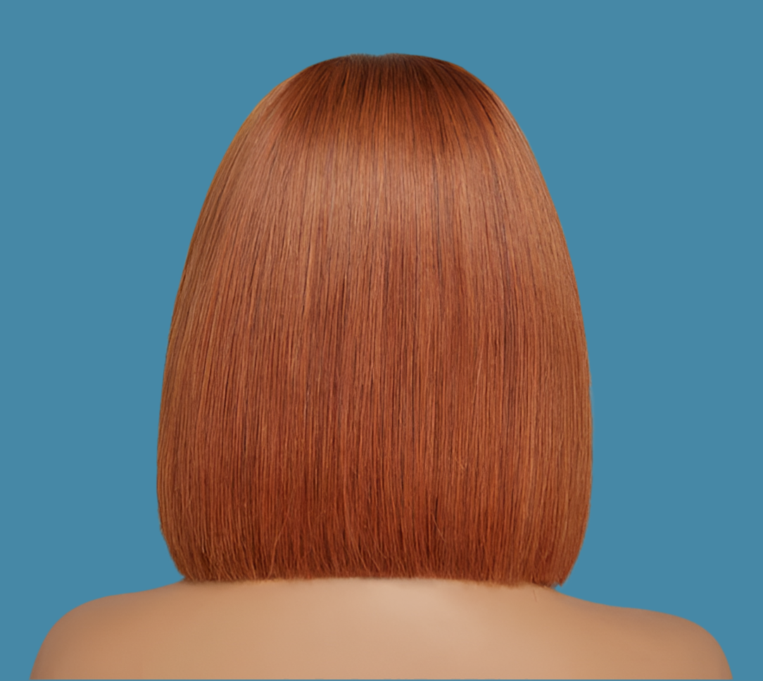 Wig-10 Inches 4x4 Beginner Friendly Sugar Maple Glueless Mid Part Bob Lace Closure Wig-100% Human Hair