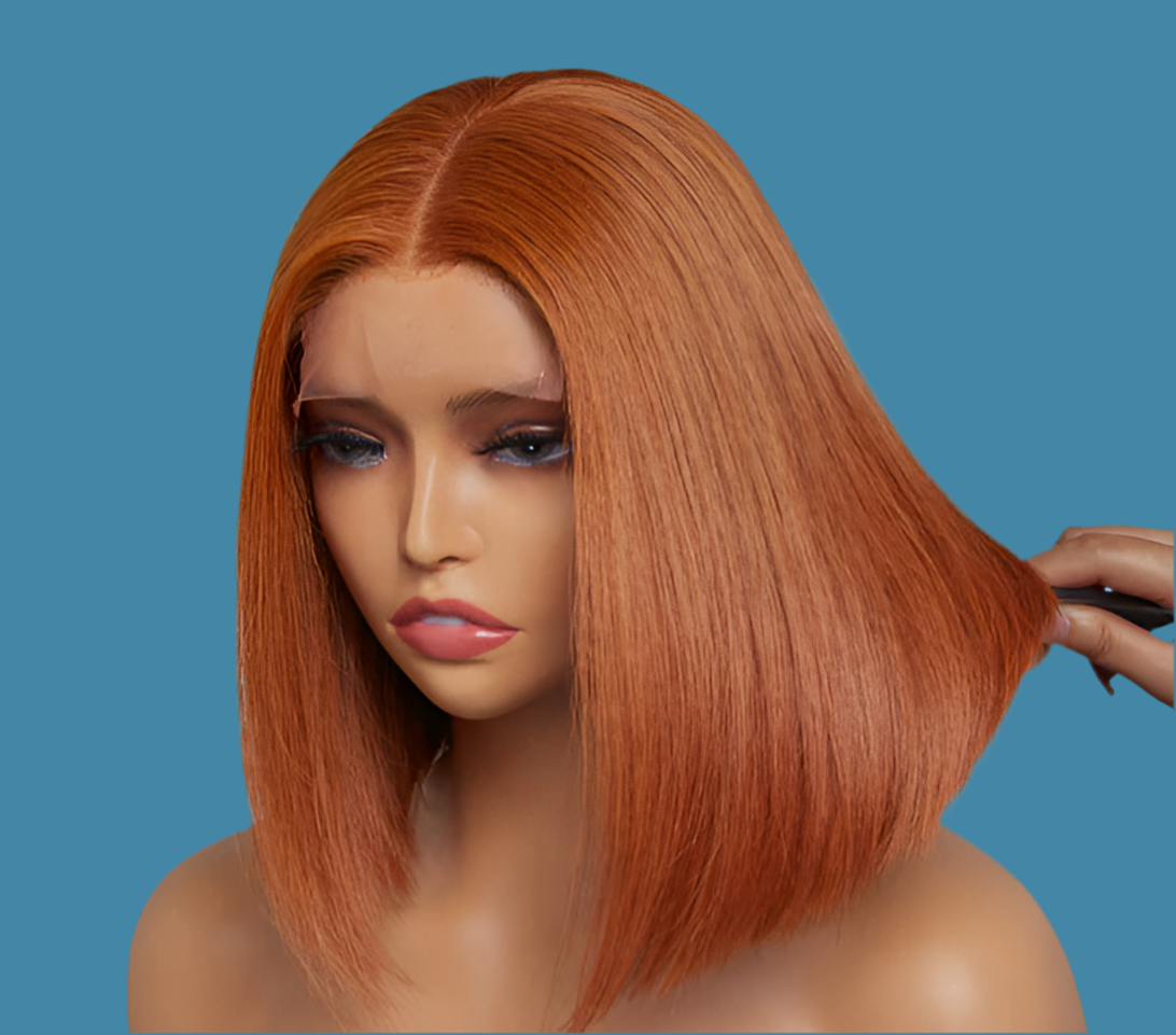 Wig-10 Inches 4x4 Beginner Friendly Sugar Maple Glueless Mid Part Bob Lace Closure Wig-100% Human Hair