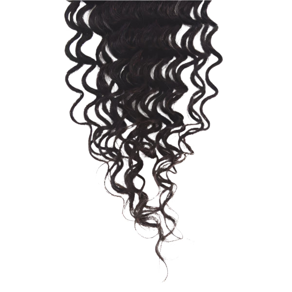 Deep Curly Free Parted Lace Closure #1B Natural Black