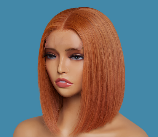 Wig-10 Inches 4x4 Beginner Friendly Sugar Maple Glueless Mid Part Bob Lace Closure Wig-100% Human Hair