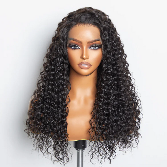 Wig-13x6 Glueless 3D Cap Pre-bleached Water Wave Transparent Lace Front Wig 150% Density