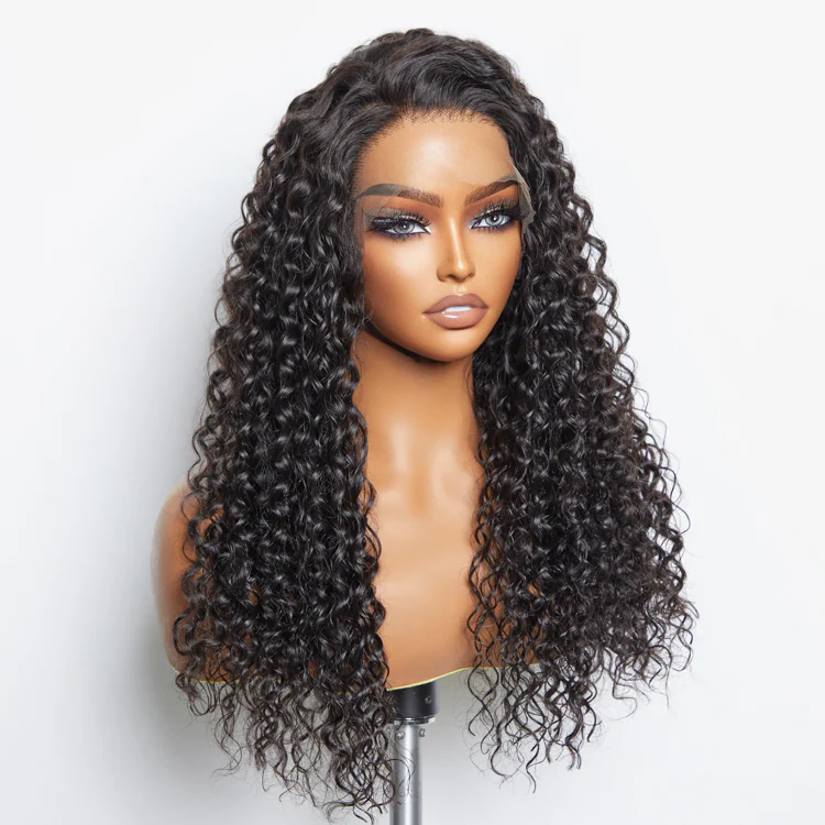 Wig-13x6 Glueless 3D Cap Pre-bleached Water Wave Transparent Lace Front Wig 150% Density