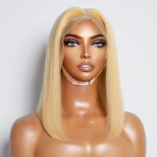 Wig-10-14 Inch Pre-Plucked 13"X4" #613 Straight Bob Lace Frontal Wig 150% Density