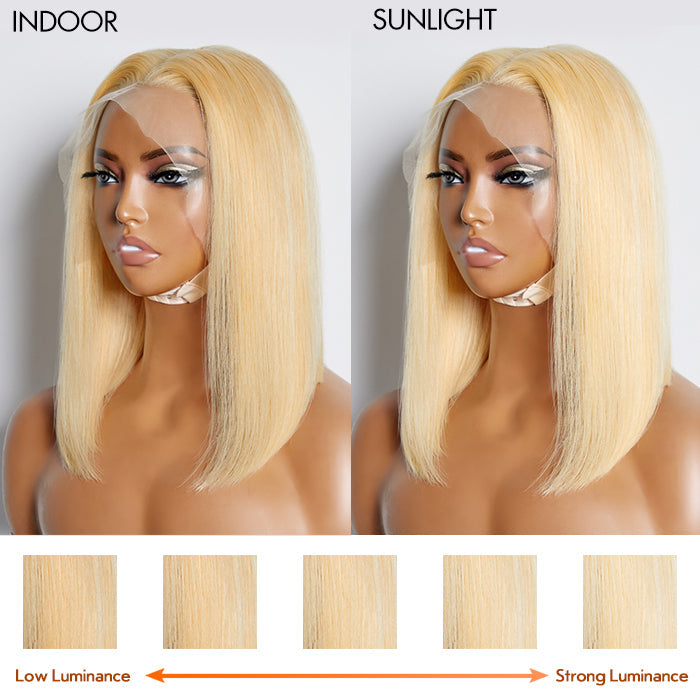 Wig-10-14 Inch Pre-Plucked 13"X4" #613 Straight Bob Lace Frontal Wig 150% Density