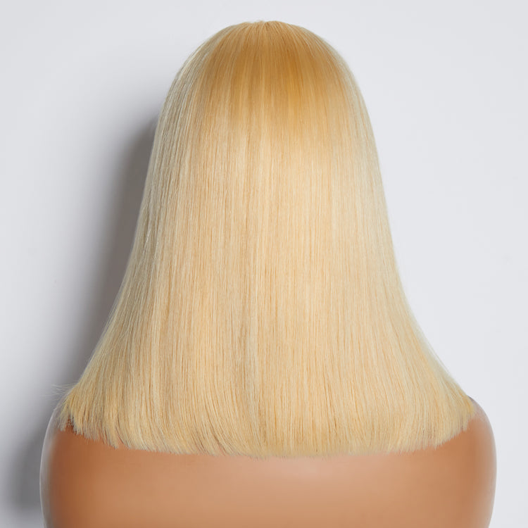 Wig-10-14 Inch Pre-Plucked 13"X4" #613 Straight Bob Lace Frontal Wig 150% Density